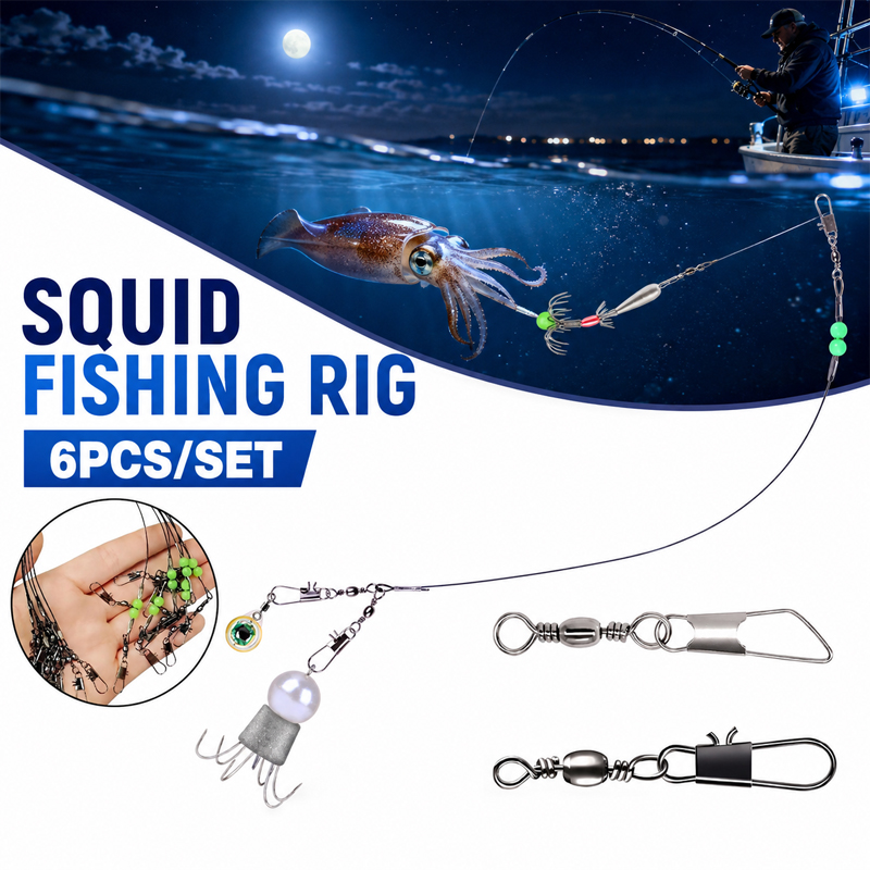6pcs Squid Fishing Rig Octopus - огляд і ціна Leader Line